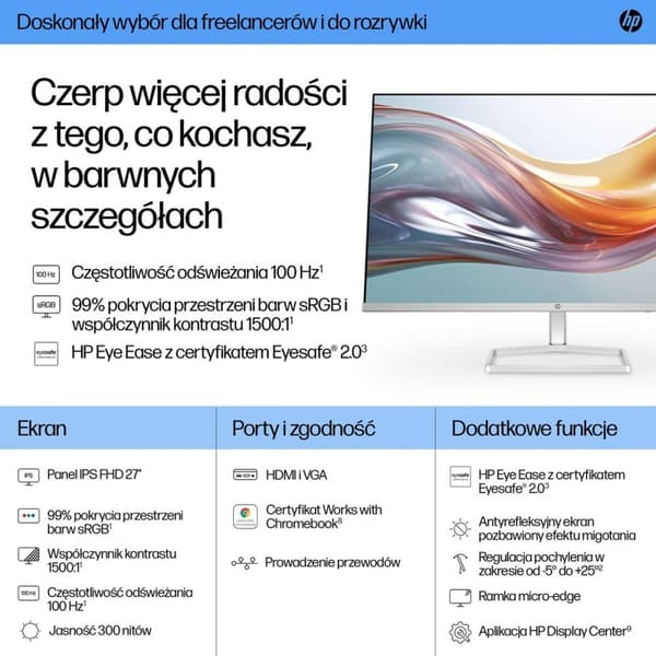 Näyttö HP 94F46E9#ABB 27" 100 Hz