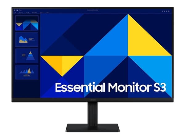 Samsung Essential S3 S27D304GAU - S30GD Series - LED-skärm - 27" - 1920 x 1080 Full HD (1080p) @ 100 Hz - IPS - 250 cd/m² - 1000:1 - 5 ms - HDMI, VGA Svart