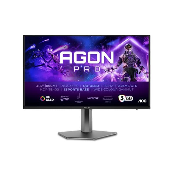 Bildskärm - AOC - AG326UD - QD-OLED 31,5" - UHD 4K - 165Hz - 1ms - AMD FreeSync Premium
