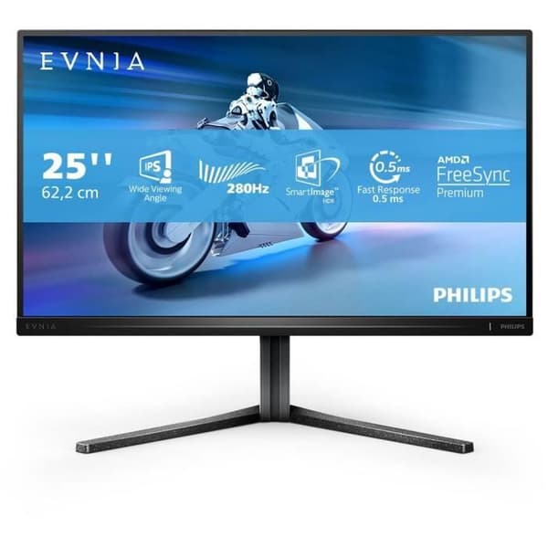 PC Gamer-skärm - PHILIPS - 25M2N5200P - 24,5" IPS FHD 1920 x 1080 - 0,5ms - 280Hz - HDMI DP - Höjdjusterbar Grå