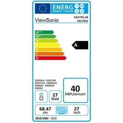 VIEWSONIC VG2755-2K 68,6 cm 27" LCD-skärm - WQHD WLED - 16:9 - 2560 x 1440 upplösning - 16,7 miljoner färger