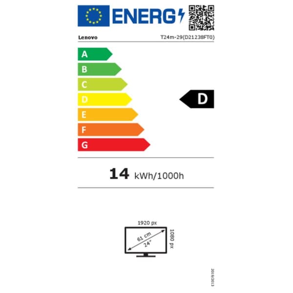 Skjerm Lenovo 63A5GAT6EU 23,8" IPS 60 Hz 50-60 Hz