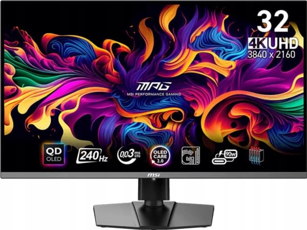 MSI MPG 321URXDE QD-OLED - OLED-skjerm - gaming - 31.5" - 3820 x 2160 4K @ 240 Hz - 1000 cd/m² - 1500000:1 - DisplayHDR 400 True Black - 0.03 ms - 2x