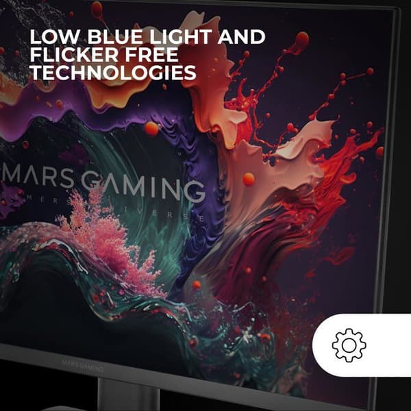 Mars Gaming MV-24, Skärm 24" IPS FHD 120Hz, HDR10 1ms, FreeSync + G-Sync, Inbyggda Högtalare, Lutning 25°, Låg Blå Ljus, Svart