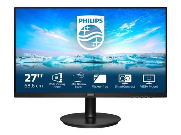 Philips V-line 271V8LA LED-skärm - 27' - 1920 x 1080 Full HD - VA - 4 ms - HDMI, VGA - Texturerad svart