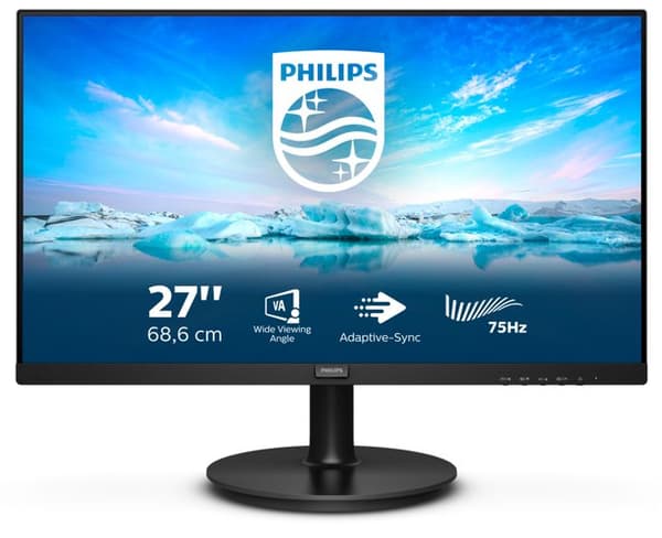 Philips Monitor 272V8LA 68 cm (27 tum) (HDMI, DisplayPort, 1920x1080 px, 75 Hz, FreeSync) svart