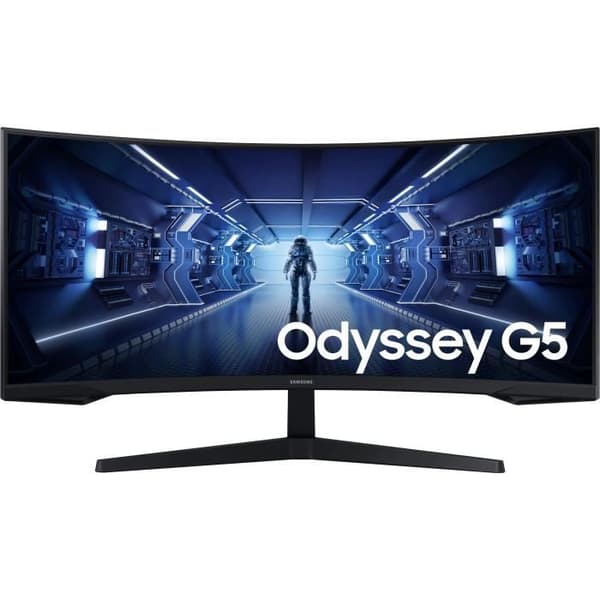 Böjd PC Gamer-skärm - SAMSUNG - ODYSSEY G5 - G55T C34G55TWWP - 34'' UWQHD - VA-panel - 1 ms - 165Hz - HDMI / DisplayPort / USB