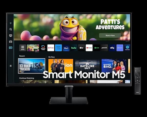 Smart skärm 27" Samsung M5 med fjärrkontroll (LS27CM500EMXZN) Svart