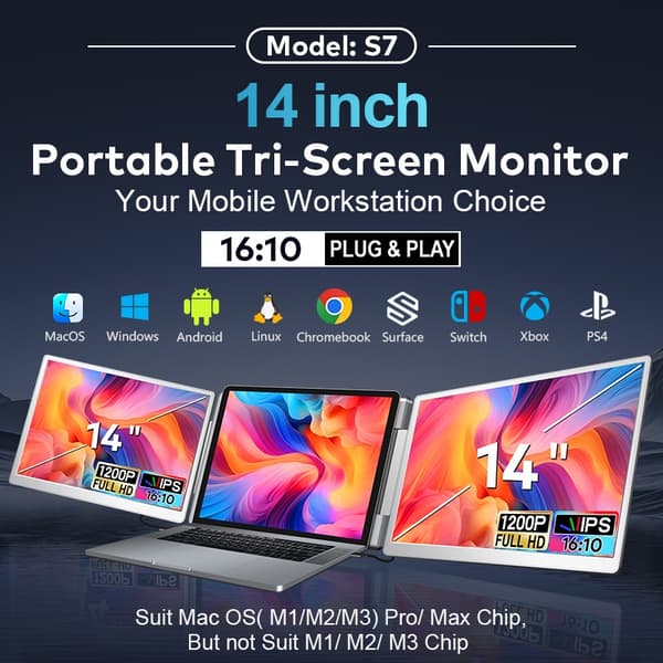 Tri-Screen  S7 portable monitor 14"
