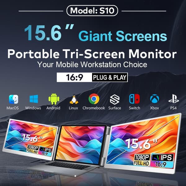 Tri-Screen  S10 portable monitor 15,6"