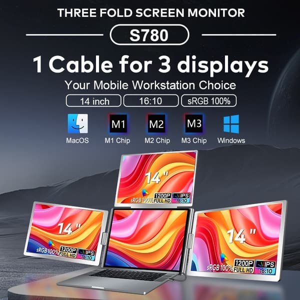 Quad-Screen S780 portable monitor 14"