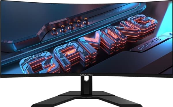 GIGABYTE GS34WQC, 86,4 cm (34"), 3440 x 1440 piksler, Wide Quad HD, LCD, 1 ms, Sort Sort