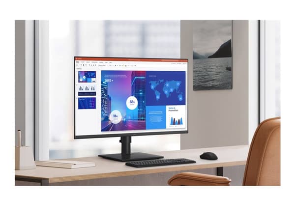 Samsung S24D406GAU - S40GD Series - LED-skjerm - 24" - 1920 x 1080 Full HD (1080p) @ 100 Hz - IPS - 250 cd/m² - 1000:1 - 5 ms - 2xHDMI, DisplayPort -