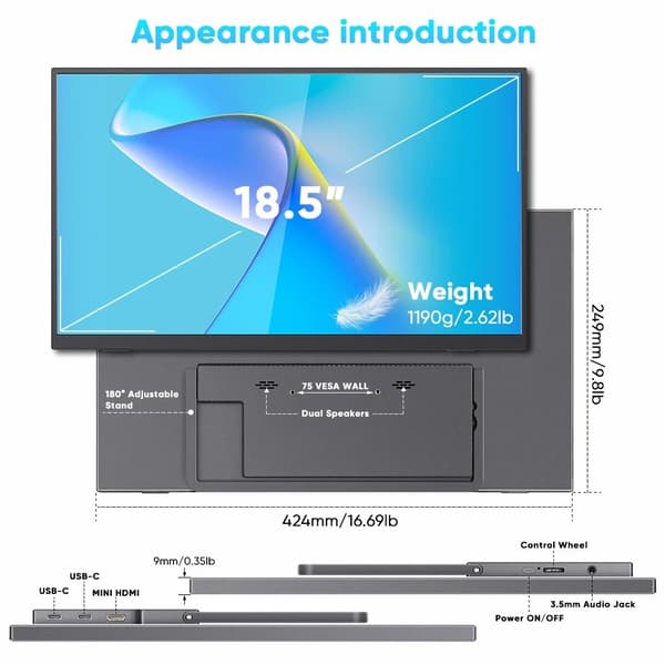 S46-1 portable monitor 18,5"