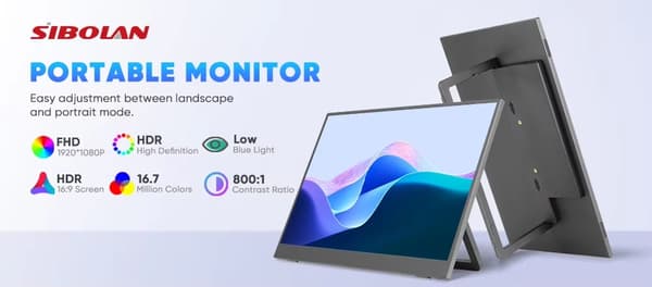 S27a-3 portable monitor 15,6" med inbyggt stöd