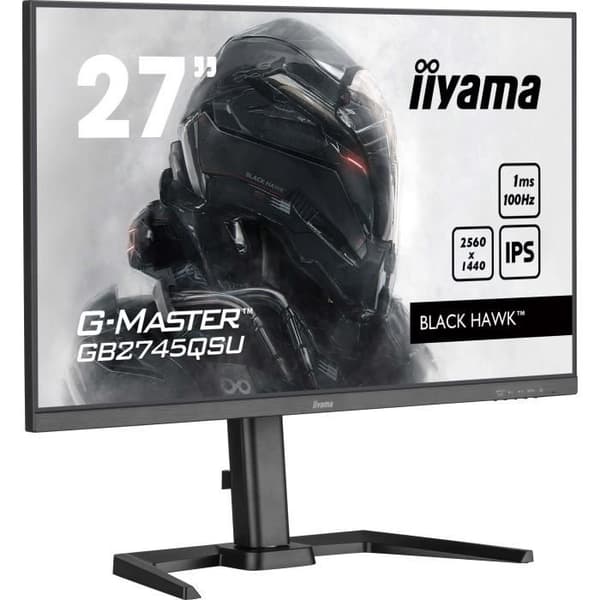 PC-skärm - IIYAMA - GB2745QSU-B2 - 27" QHD - IPS - 100Hz - 1ms - HDMI/DP/USB HUB - Justerbar fot + Pivot - Högtalare - Svart