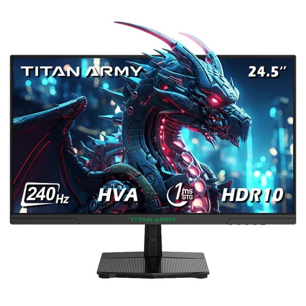 TITAN ARMY Spelmonitor, 24,5 tum, 240Hz uppdateringsfrekvens, 1ms responstid,P2510H