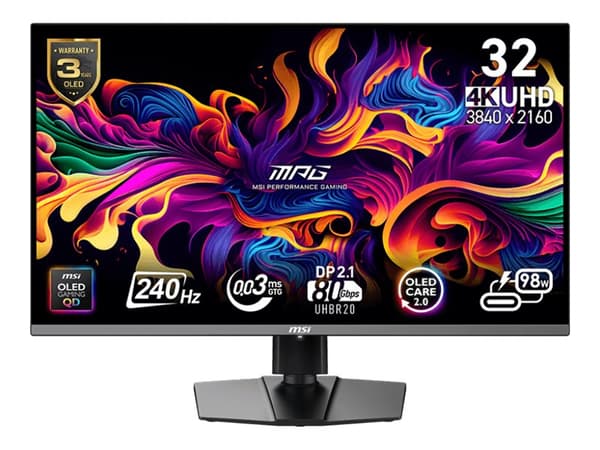 MSI MPG 322URX QD-OLED dataskjerm 80 cm (31,5") 3840 x 2160 piksler 4K Ultra HD Black