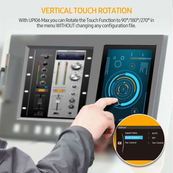 UPERFECT 10,1 tommer Touchscreen-display, 1920x1200 opløsning, indbygget køleventilator,EU-stik