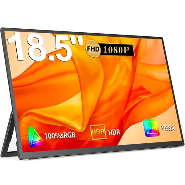 Bærbar Skærm, 18,5" IPS Skærm, 1080P Opløsning,18,5 1080P 120Hz, EU-stik