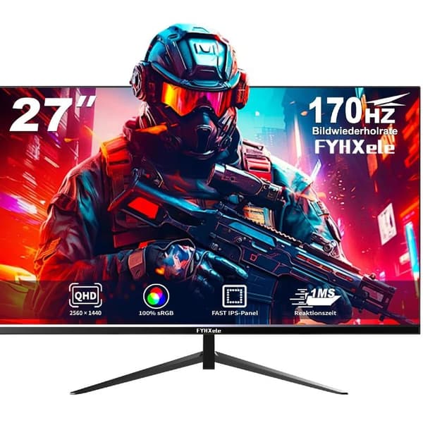 27 Tommer Gaming Skærm, 170Hz Opdateringshastighed, 1ms Reaktionstid, 2560x1440 Opløsning