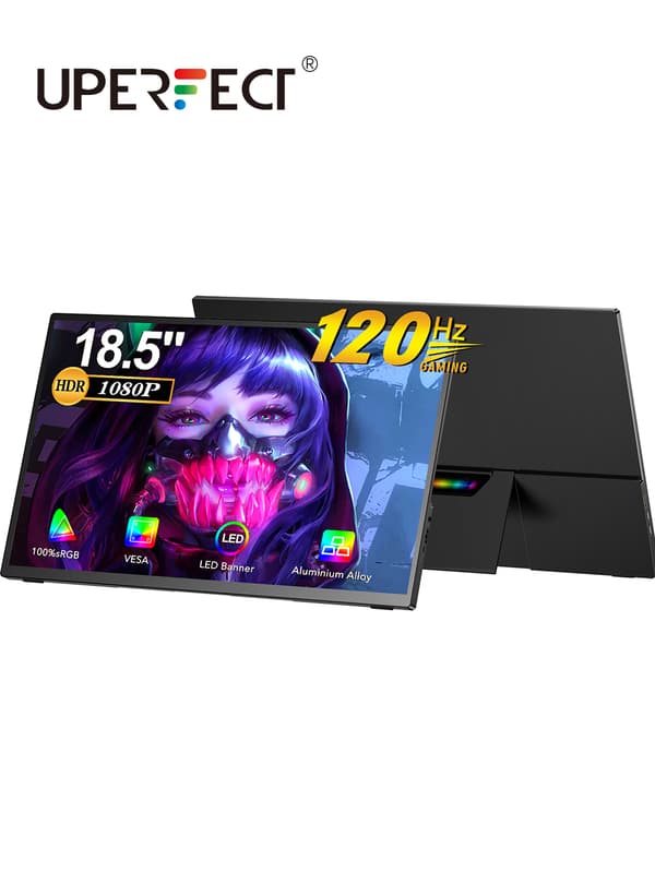 UPERFECT 18,5" Spelmonitor, 120Hz Uppdateringsfrekvens, IPS-panel,EU