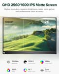 Miniatyrbild 3 av 5: UPERFECT Bärbar Skärm, 16" 2560x1600 QHD Display, Lätt och Kompatibel med Flera Enheter,EU-kontakt