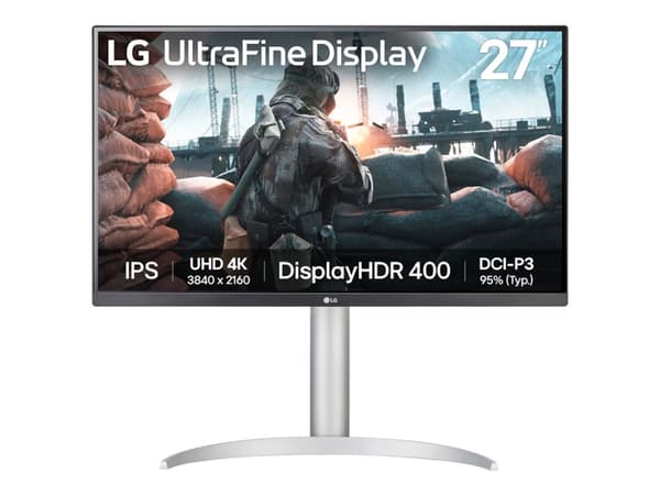 LG UltraFine 27UP650K-W - LED-skärm - 27" - 3840 x 2160 4K UHD (2160p) @ 60 Hz - IPS - 400 cd/m² - 1200:1 - DisplayHDR 400 - 5 ms - 2xHDMI, DisplayPo