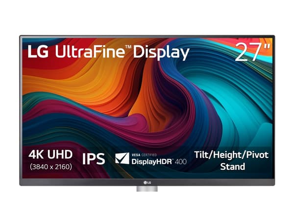 LG UltraFine 27UP650K-W - LED-skärm - 27" - 3840 x 2160 4K UHD (2160p) @ 60 Hz - IPS - 400 cd/m² - 1200:1 - DisplayHDR 400 - 5 ms - 2xHDMI, DisplayPo
