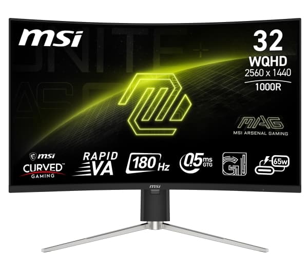 MSI MAG 325CQRF QD E2, 80 cm (31.5"), 2560 x 1440 piksler, Wide Quad HD, LED, 0,5 ms, Sort