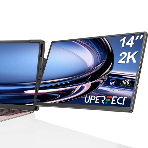 Bärbar Laptop Skärmförlängare, QHD 2K Upplösning, 178° Betydelsevinkel,Endast en skärm