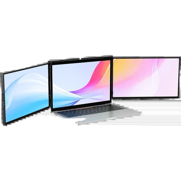 Bærbar Triple Monitor Skærmforlænger, 14" Full HD 1080P, 178° Synsvinkel,Triple Monitor