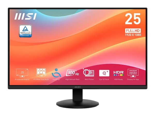MSI Pro MP252L, 62.2 cm (24.5"), 1920 x 1080 pixels, Full HD, LED, 4 ms, Black