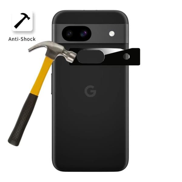 Skyddskamera - Phonillico - Google Pixel 8a - Paket med 2 - Härdat glas - Svart