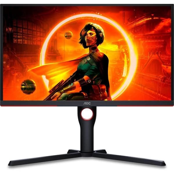 Speldator Skärm - AOC - 25G3ZM/BK - 24,5" VA FHD - 0,5ms MPRT - 240Hz - HDMI DP - Höjdjusterbar Pivot - Adaptive Sync Svart, Röd