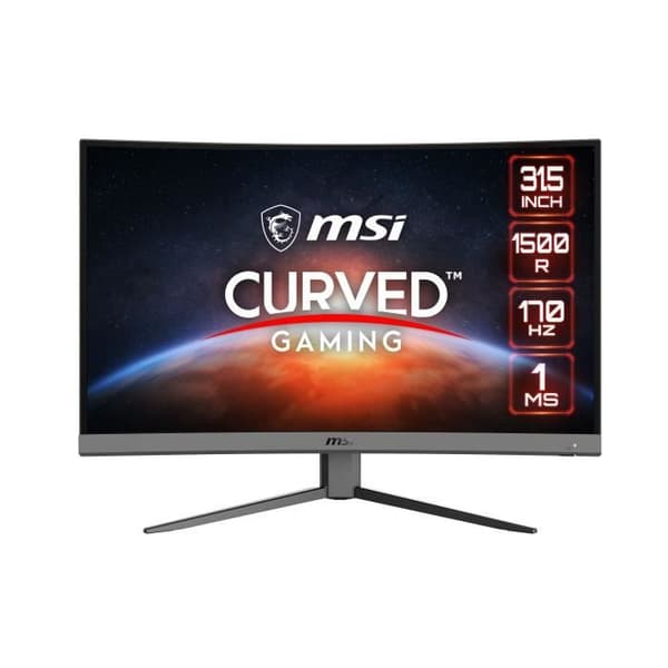 Curved Gaming PC Monitor - MSI - Optix G32C4 E2 - 32" FHD - VA-panel - 170hz - 1ms - Freesync Premium - 1 HDMI + 2 DP Svart
