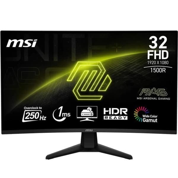 Platt skärm för PC 80 cm (31.5') Full HD 1920 x 1080 pixlar i svart.