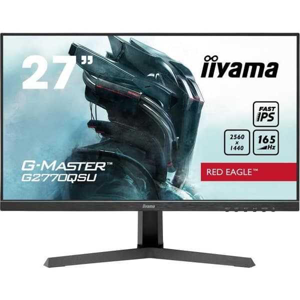 PC Gaming Monitor - IIYAMA - G-Master Red Eagle - G2770QSU-B1 - 27" WQHD - 0,5ms - 165Hz - HDMI / DisplayPort - FreeSync premium Svart