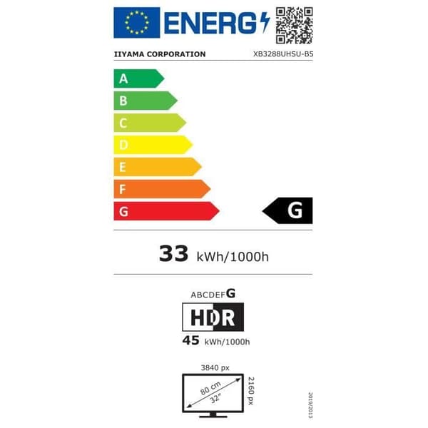 PC-skärm - IIYAMA - XB3288UHSU-B5 - 32" VA LED 4K 3840 x 2160 - 3ms - 60Hz - 2 x HDMI 1 x DP