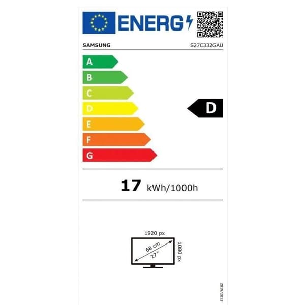 Skärm PC - SAMSUNG - S27C332GAU - 27" - FHD - 100Hz - IPS - 1ms - 250cd/m2 - Nejuvlig - HDMI / DisplayPort