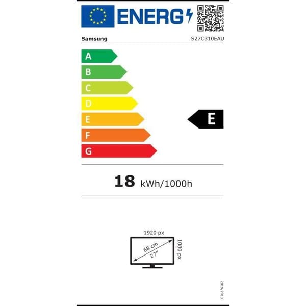 PC-skärm - SAMSUNG - S27C310EAU - 27" FHD - IPS-panel - 5 ms - 75 Hz - HDMI / VGA