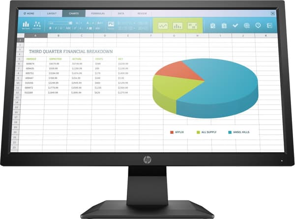 HP P204 49,5 cm (19.5" 1600 x 900 Pixels HD+ LED Zwart 5RD65AA#ABB Svart