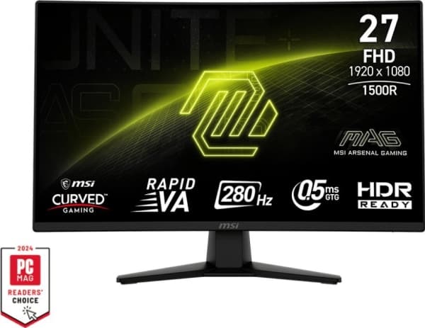 MSI MAG 274CXF, 68,6 cm (27"), 1920 x 1080 pixlar, Full HD, 0,5 ms, Svart