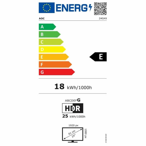 BRUKT Spilleskjerm AOC AG275QXN/EU 24" Full HD (Fikset A)