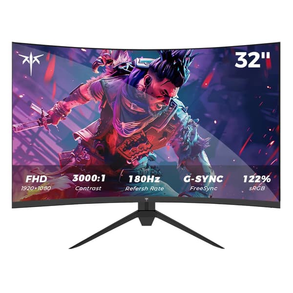 KTC Böjd Spelmonitor, 180Hz Uppdateringsfrekvens, 3000:1 Kontrastförhållande,H32S17C