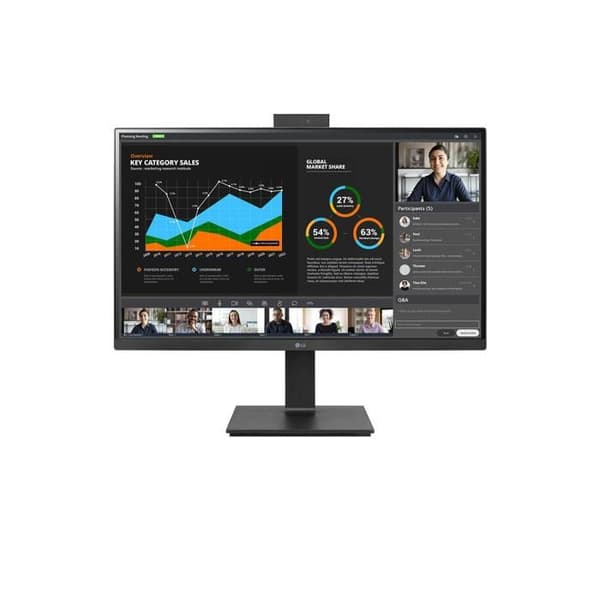 LG 27BQ75QC-B LED QHD 27" HDR-skärm - IPS - Högtalare - Justerbara - Svart Svart