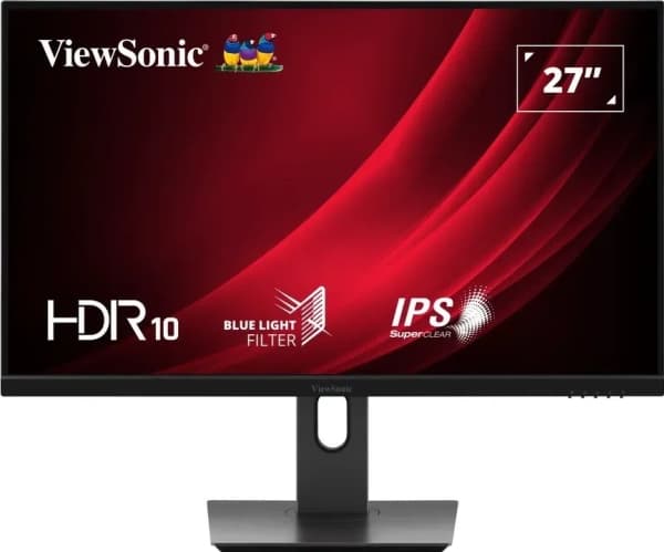 ViewSonic VG2762-4K 27" 4K IPS Monitor, HDMI x2, DisplayPort, Anti-Glare, VESA Compatible, 10-bit, HDR10, Ergonomic, Eye ProTech [Energieklasse F] (V