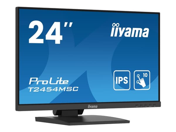 iiyama ProLite T2454MSC-B2AG - LED-skjerm - 23.8" - berøringsskjerm - 1920 x 1080 Full HD (1080p) @ 75 Hz - IPS - 300 cd/m² - 1000:1 - 4 ms - HDMI, D