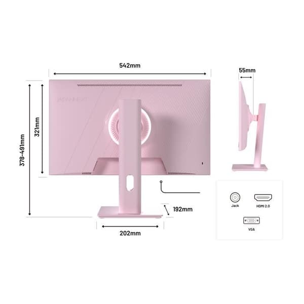 Spel-/kontorsmonitor | 23,8" | IPS | FHD | 120Hz | Pastellrosa