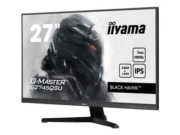 iiyama G-MASTER Black Hawk G2745QSU-B1 - LED-skärm - 27" - 2560 x 1440 QHD @ 100 Hz - IPS - 250 cd/m² - 1300:1 - 1 ms - HDMI, DisplayPort - högtalare Svart